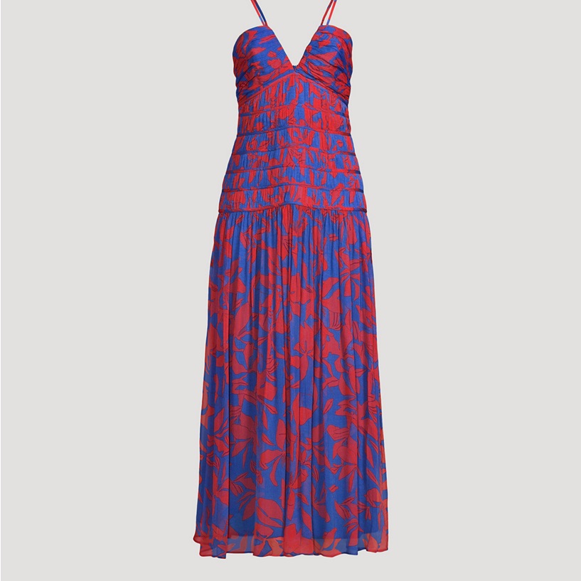 Shona Joy Flore Ruched Midi Dress In Print